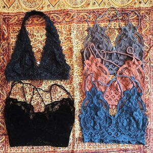 Lot of 5 Free People Lace Bralettes Size XS